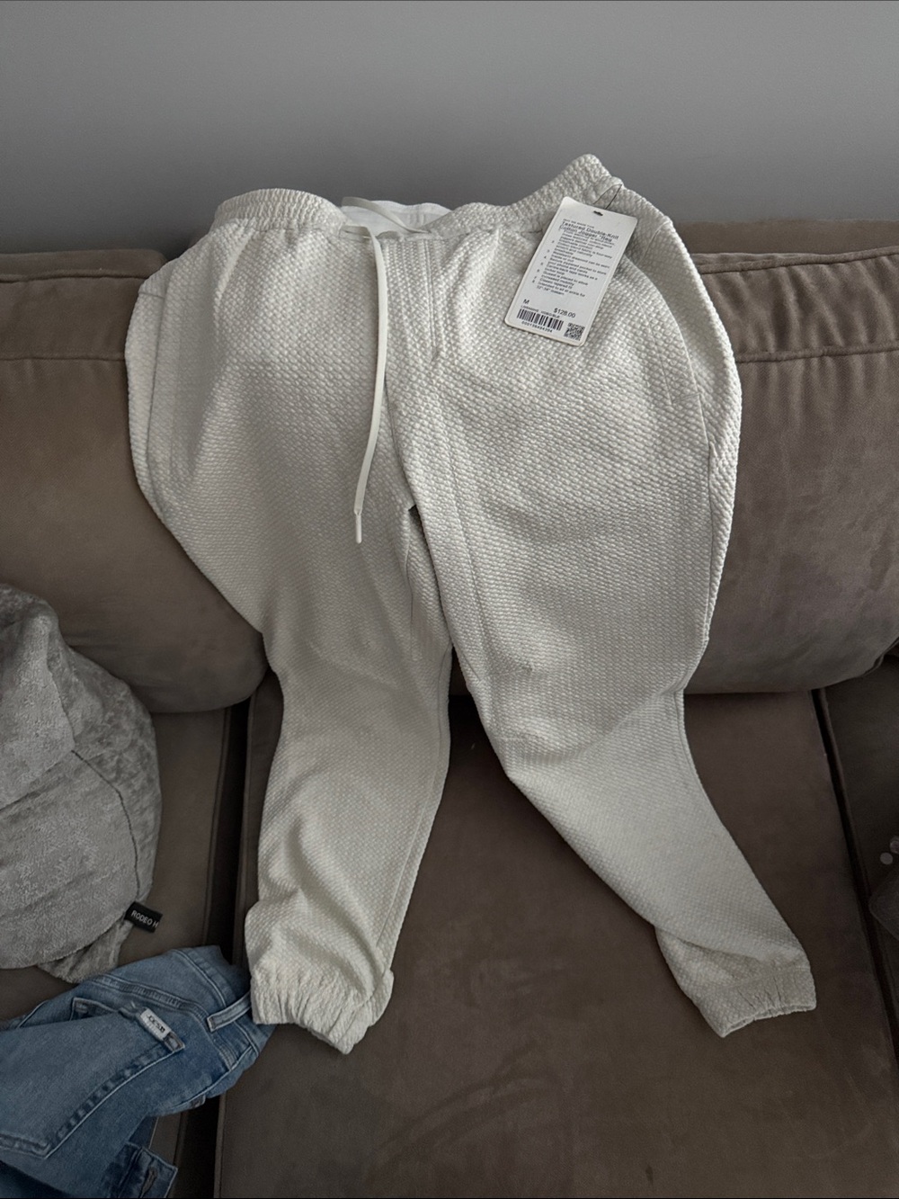 lululemon athletica Kids White Waffle Jogger Sweatpants